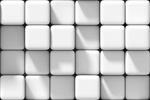 Abstract geometric background with ceramic cubes of various height. Seamless pattern.