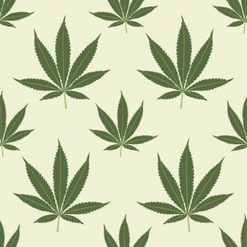 Seamless marijuana background with geometric leaves pattern. Vector illustration