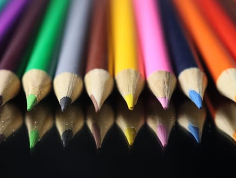 colored pencil blue green yellow many wood drawing