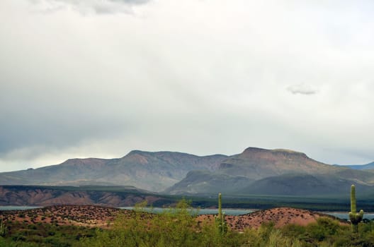Mountain by Roosevelt lake in Central Arizona