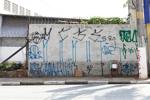 wall vandalism graffiti city sao paulo brazil