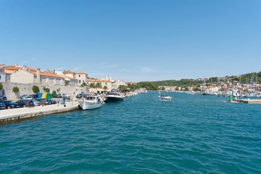 Entering the port of the town of Rab on the island of the same name in Croatia on the Adriatic Sea
