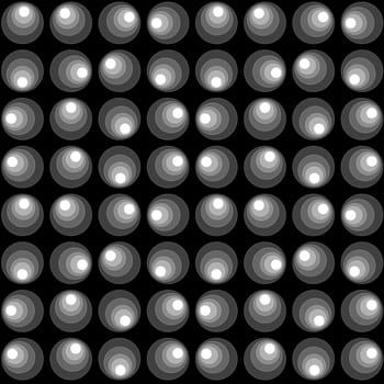 Abstract geometrical pattern with circles over black background