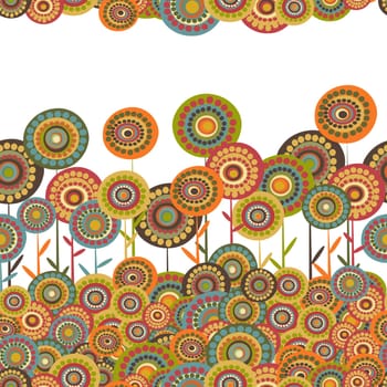 Abstract floral background with colored flowers