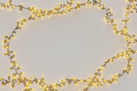 3d illustration. Glowing light bulbs Christmas and New Year on white background . Copy Space For Message.