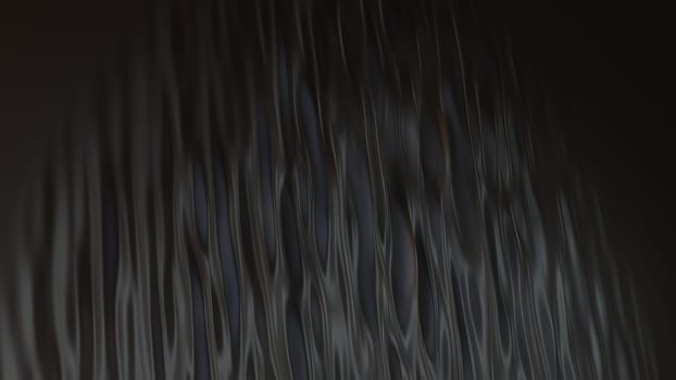 Abstract black shape with impulse circular waves, computer generated. 3d rendering of fractal background