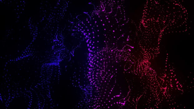 Computer generated spiral organic form from flow particles. 3d rendering of gaseous excellent background