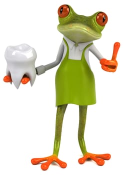 Fun frog gardener - 3D Illustration