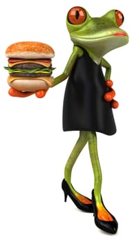 Fun frog - 3D Illustration