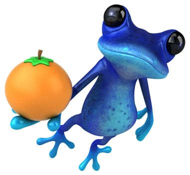 Fun blue frog - 3D Illustration