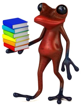 Fun red frog - 3D Illustration