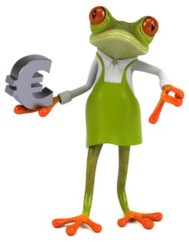 Fun frog gardener - 3D Illustration