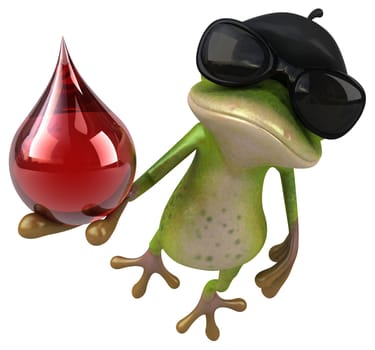 Fun french frog - 3D Illustration