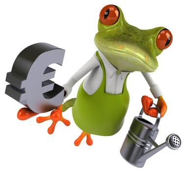 Fun frog gardener - 3D Illustration