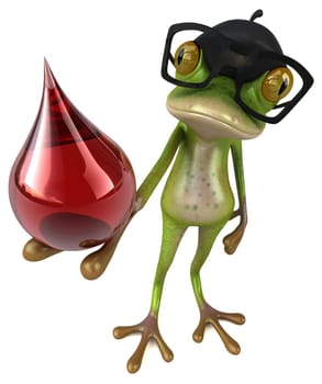 Fun french frog - 3D Illustration