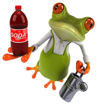 Fun frog gardener - 3D Illustration