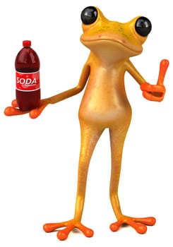 Fun yellow frog - 3D Illustration