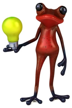 Fun red frog - 3D Illustration