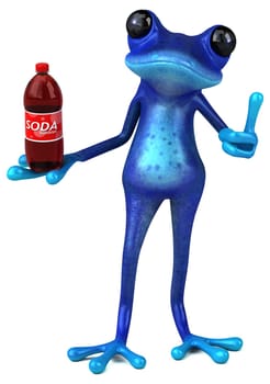 Fun blue frog - 3D Illustration
