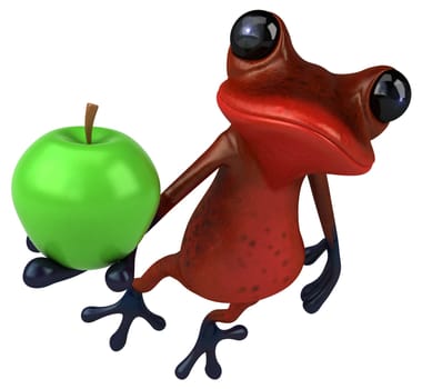 Fun red frog - 3D Illustration