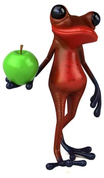 Fun red frog - 3D Illustration