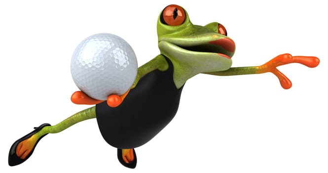 Fun frog - 3D Illustration