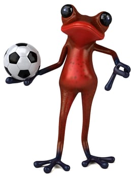Fun red frog - 3D Illustration