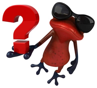 Fun red frog - 3D Illustration