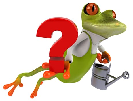 Fun frog gardener - 3D Illustration
