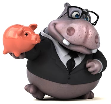 Fun hippo - 3D Illustration