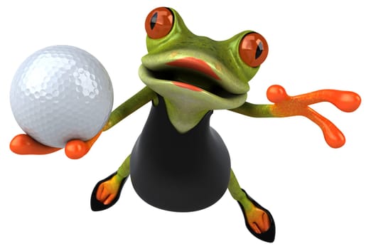 Fun frog - 3D Illustration