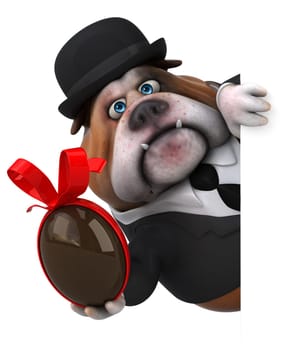 Fun bulldog - 3D Illustration