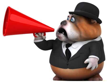 Fun bulldog - 3D Illustration