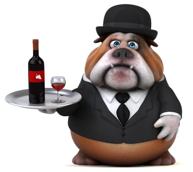 Fun bulldog - 3D Illustration