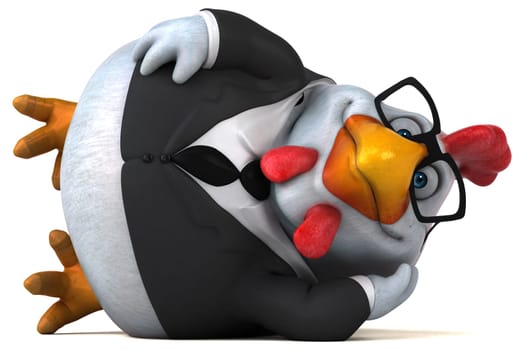 Fun chicken - 3D Illustration
