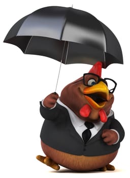 Fun chicken - 3D Illustration