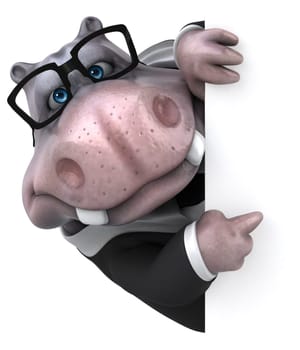Fun hippo - 3D Illustration