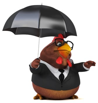 Fun chicken - 3D Illustration