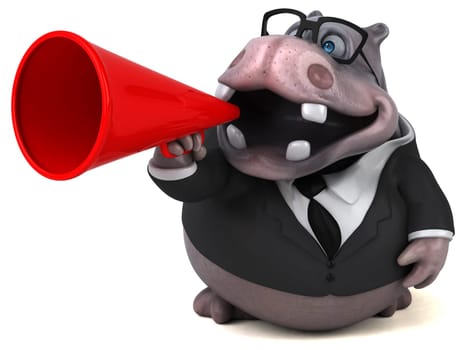 Fun hippo - 3D Illustration