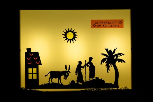 Maria and Joseph as silhouette