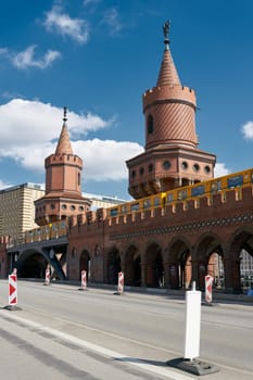 Oberbaumbruecke in Berlin, the former border between East Berlin and West Berlin