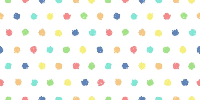 Polka dot seamless pattern with hand painted circles. Vector illustration