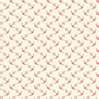 Nautical seamless pattern with ship anchors. Vector illustration