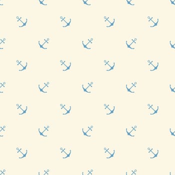 Nautical seamless pattern with ship anchors. Vector illustration