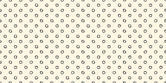 Polka dot seamless pattern with hand painted circles. Vector illustration