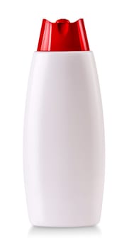 The shampoo white blank plastic bottle isolated on white background