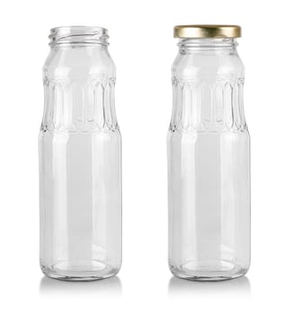 The empty glass bottle  isolated on white background  with clipping path
