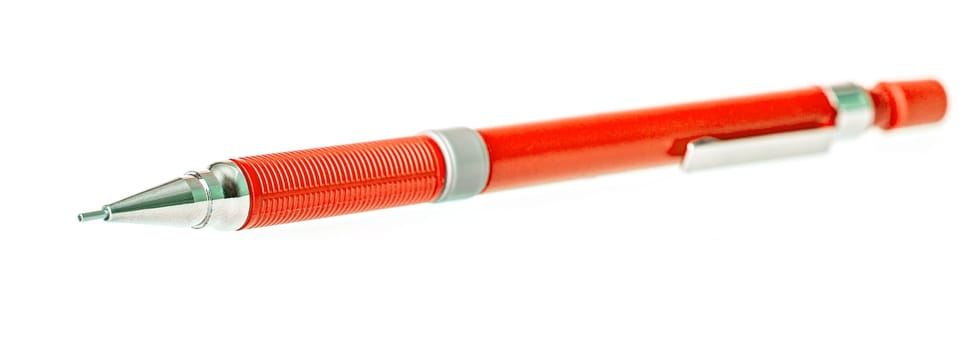 The red ballpoint pen isolated on white background with clipping path