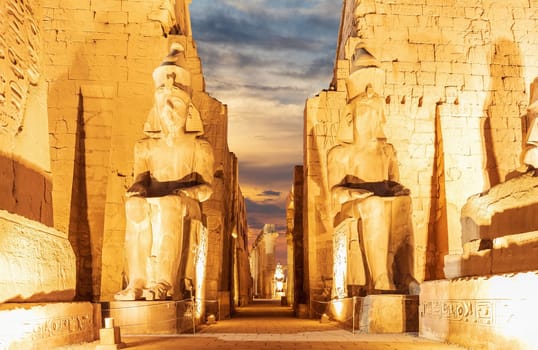 The first pylon of Luxor temple, main entrance, Egypt.