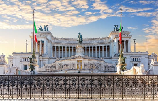 Vittoriano or Altar of the Fatherland, view from Venice Square, Rome, Italy.